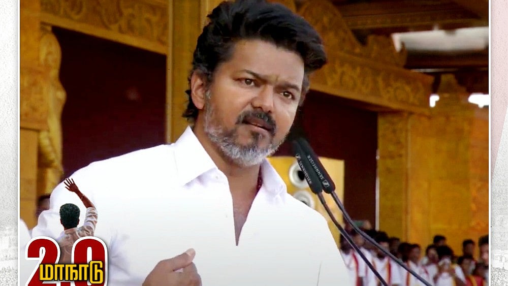 மதுரை மாநாடு | ”தாமரை இலையில் தண்ணீரே ஒட்டாது; தமிழ்நாட்டு மக்கள் எப்படி?” - பாஜகவை விளாசிய விஜய்!