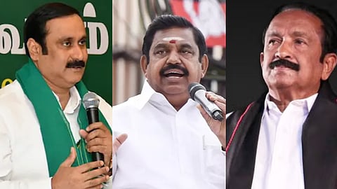 அன்புமணி, எடப்பாடி பழனிசாமி, வைகோ