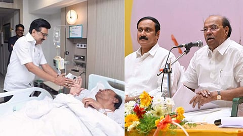 ராமதாஸின் உடல்நலன் விசாரித்த முதல்வர் ஸ்டாலின், அன்புமணி ராமதாஸ்  