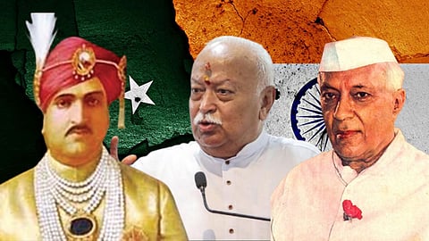 ஹரிசிங், மோகன் பகவத், ஜவஹர்லால் நேரு