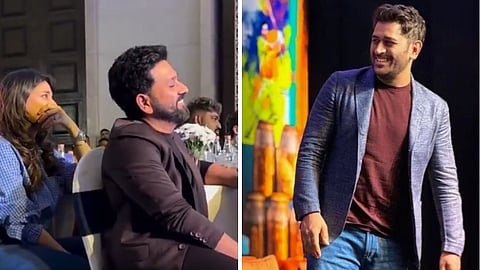 Rohit Sharma enjoying MS Dhoni mimicry