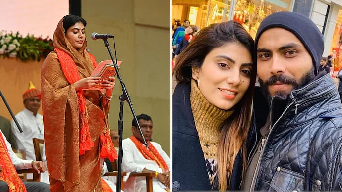 ravindra jadeja congrats of wife rivaba gujarat cabinet minister