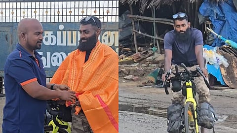 சைக்கிள் பயணம் மேற்கொண்ட இலங்கைத் தமிழர்
