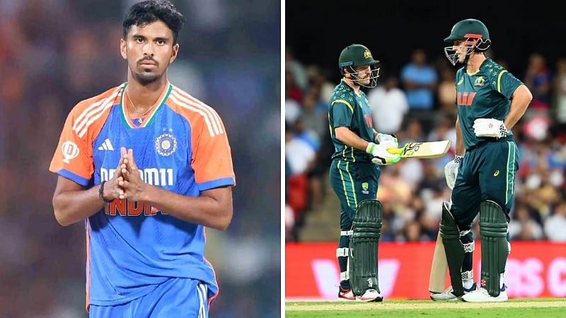 T20| 2 பந்தில் 2 விக்கெட்டை கழற்றிய வாசிங்டன்.. ஆஸியை வீழ்த்தி 2-1 என இந்தியா முன்னிலை!