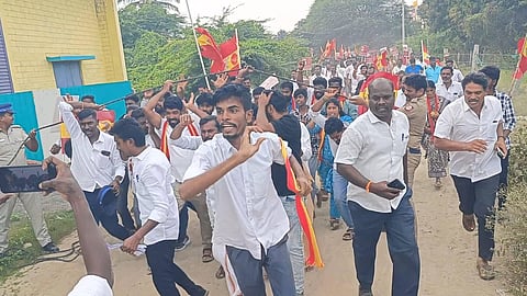 தவெக கண்டன ஆர்ப்பாட்டம்