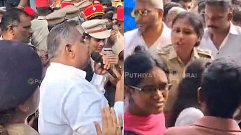 என்.ஆனந்திடம் மைக் பறித்த காவல் அதிகார் இஷா சிங்