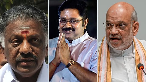 ஓ பன்னீர்செல்வம் - டிடிவி தினகரன் - அமித் ஷா