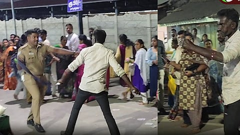 திருப்பூரில் காவலரை கத்தியால் குத்த முயன்ற போதை நபர்