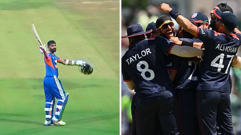 2026 T20 WC பயிற்சி போட்டி| இந்தியாவுக்கு USA பதிலடி.. 200 ரன்கள் அடித்து இறுதிவரை போராட்டம்!