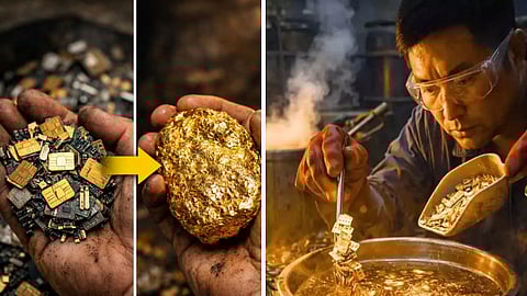 சிம் கார்டுகளிலிருந்து தங்கத்தை பிரித்தெடுத்த நபர்