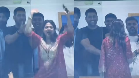 இணையத்தில் வைரலாகும் தோனி - சாக்‌ஷி கியூட் வீடியோ