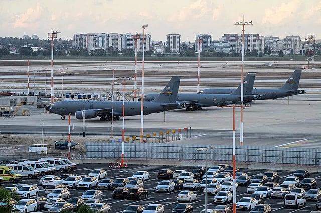 US Air Force tanker aircrafts in Tel Aviv airport 