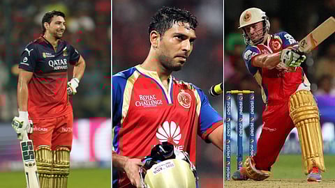 டிம் டேவிட் - யுவராஜ் சிங் -  ஏபிடி வில்லியர்ஸ்