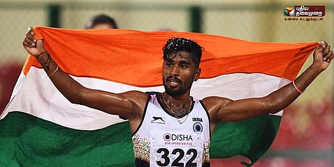 தடகள போட்டி - தங்கப்பதக்கம் வென்றார் தமிழக வீரர் லட்சுமணன்