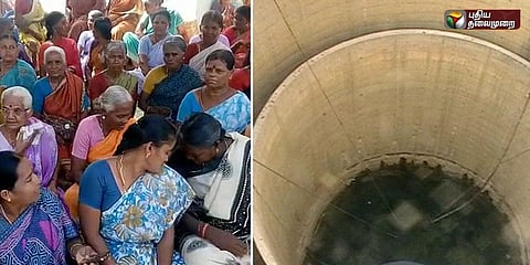 ஓபிஎஸ் கிணறு விவகாரம்: மீண்டும் போராட்டத்தை தொடங்கிய கிராம மக்கள்