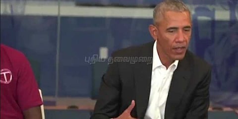 வாஷிங்டன் பள்ளிக்கு ஒபாமா திடீர் விசிட்