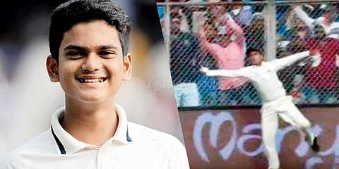 கோலியின் சிக்சரை பிடித்த குட்டி ஆல் - ரவுண்டர்!