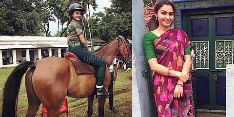 இந்தப் பக்கம் ஆர்மி கேர்ள், அந்தப் பக்கம் பாமர பெண்: அசத்தும் ஆண்ட்ரியா  