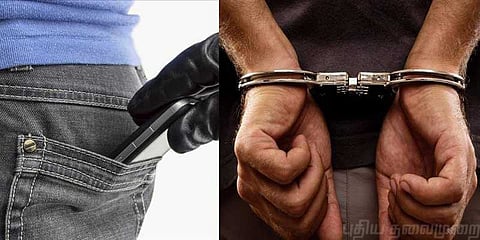 விபத்தில் சிக்கியது போல் நடித்து போலீசிடம் செல்போன் பறித்தவர்கள் கைது!