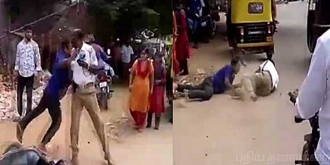குடித்துவிட்டு போலீஸ் மண்டையை உடைத்தவர் கைது: வைரல் வீடியோ