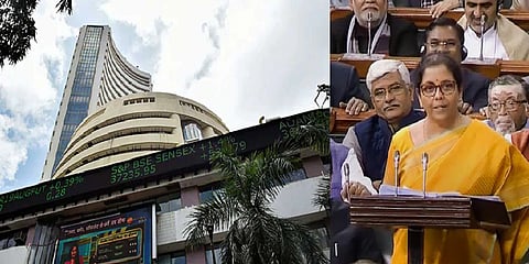 மத்திய பட்ஜெட் தாக்கல் எதிரொலி : பங்குச் சந்தைகளில் சரிவு