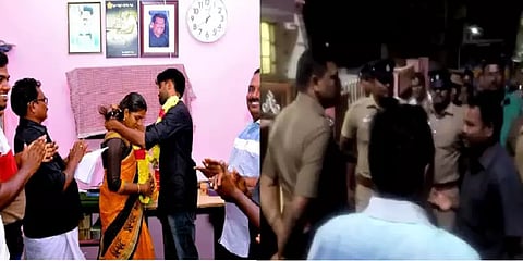 சாதி மறுப்பு திருமணம் செய்த ஜோடி - மணமகனை தாக்கிவிட்டு பெண்ணை கடத்திச்சென்ற கும்பல்