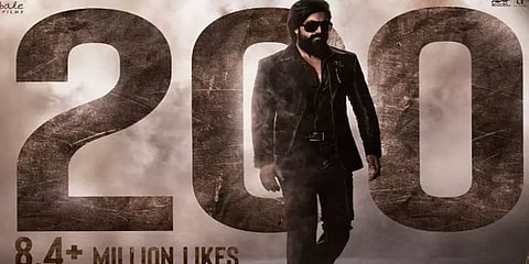 200 மில்லியன் வியூஸ்.. 8 மில்லியன் லைக்ஸ் : புதிய சாதனை படைத்த  ‘கேஜிஎஃப் 2’ டீசர்