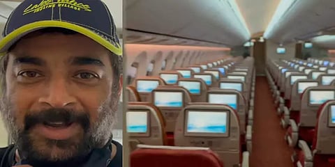 ‘அமெரிக்கி பண்டிட்’: துபாய் படப்பிடிப்புக்கு தனியாளாக விமானத்தில் பயணித்த மாதவன்