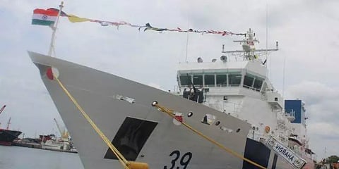 'விக்ரஹா' ரோந்துக் கப்பலை நாட்டுக்கு அர்ப்பணித்தார் ராஜ்நாத் சிங்