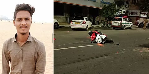 சென்னை: லாரி மோதியதில் இருசக்கர வாகனத்தில் சென்ற இளைஞர் உயிரிழப்பு