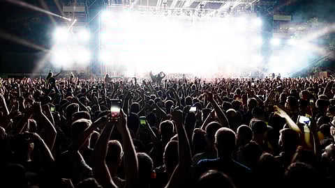 Audience cheering in music-concert