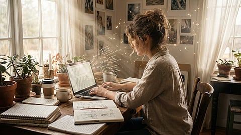 Women Working grasping the creative knowledge