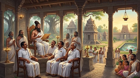 Thiruvalluvar taking class 