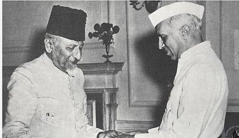 Maulana Abul Kalam Azad with nehru 