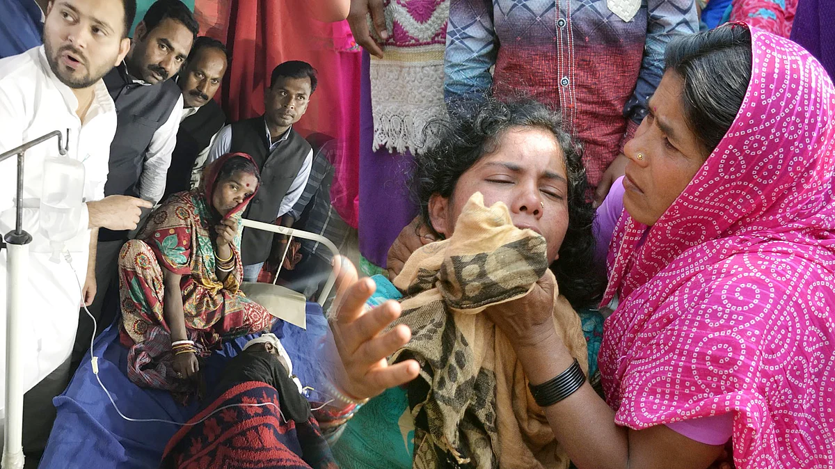 تصویر یو این آئی (بائیں)، ٹوئٹر/<a href="https://twitter.com/yadavtejashwi">@yadavtejashwi</a>