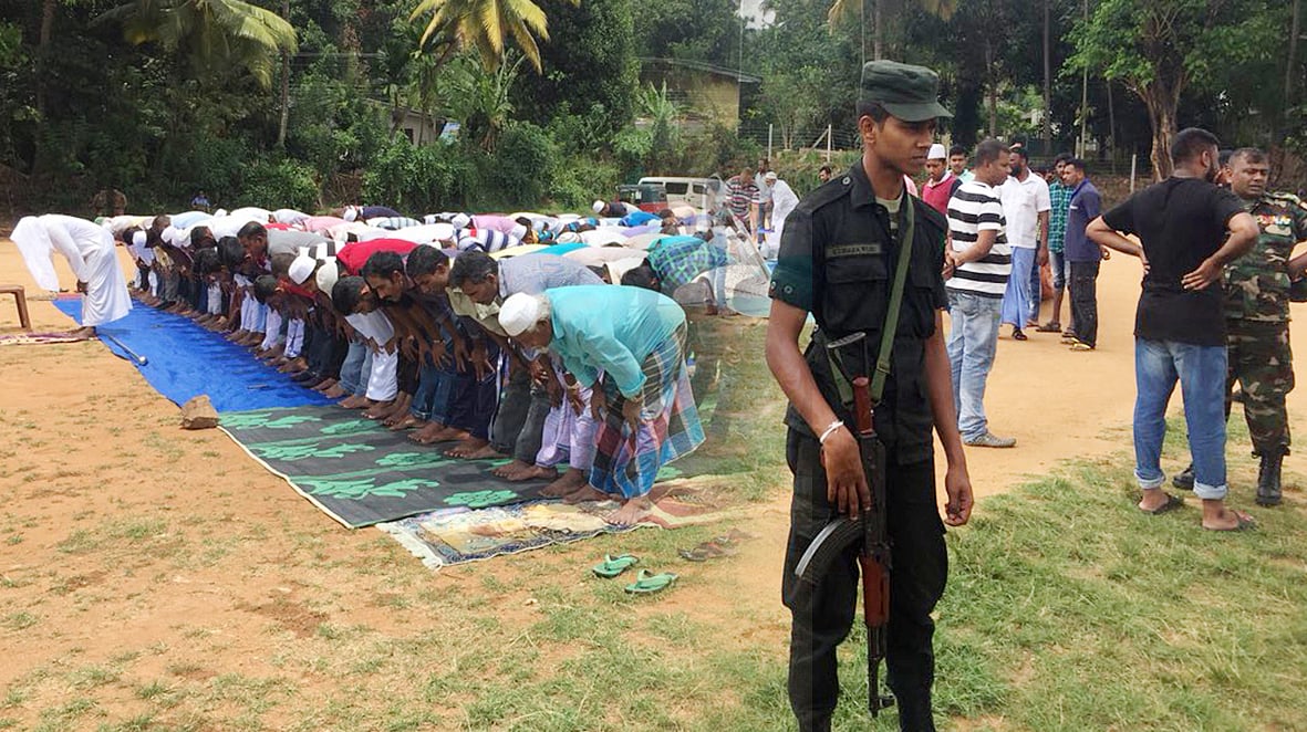 سری لنکا: بندوقوں کے سایہ میں نماز جمعہ کی ادائیگی