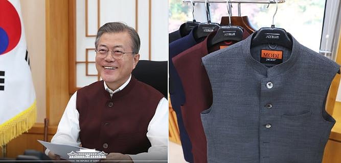 نریندر مودی نے کوریائی صدر کو بھیجی اپنی نام لکھی جیکٹ