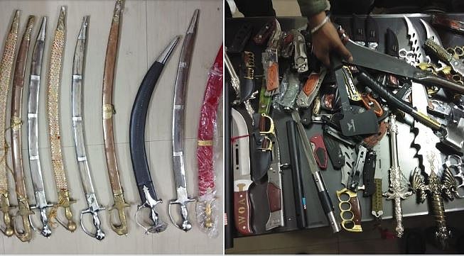 بی جے پی لیڈر کی دکان سے اسلحوں کا ذخیرہ برآمد، گرفتاری کے بعد جانچ شروع