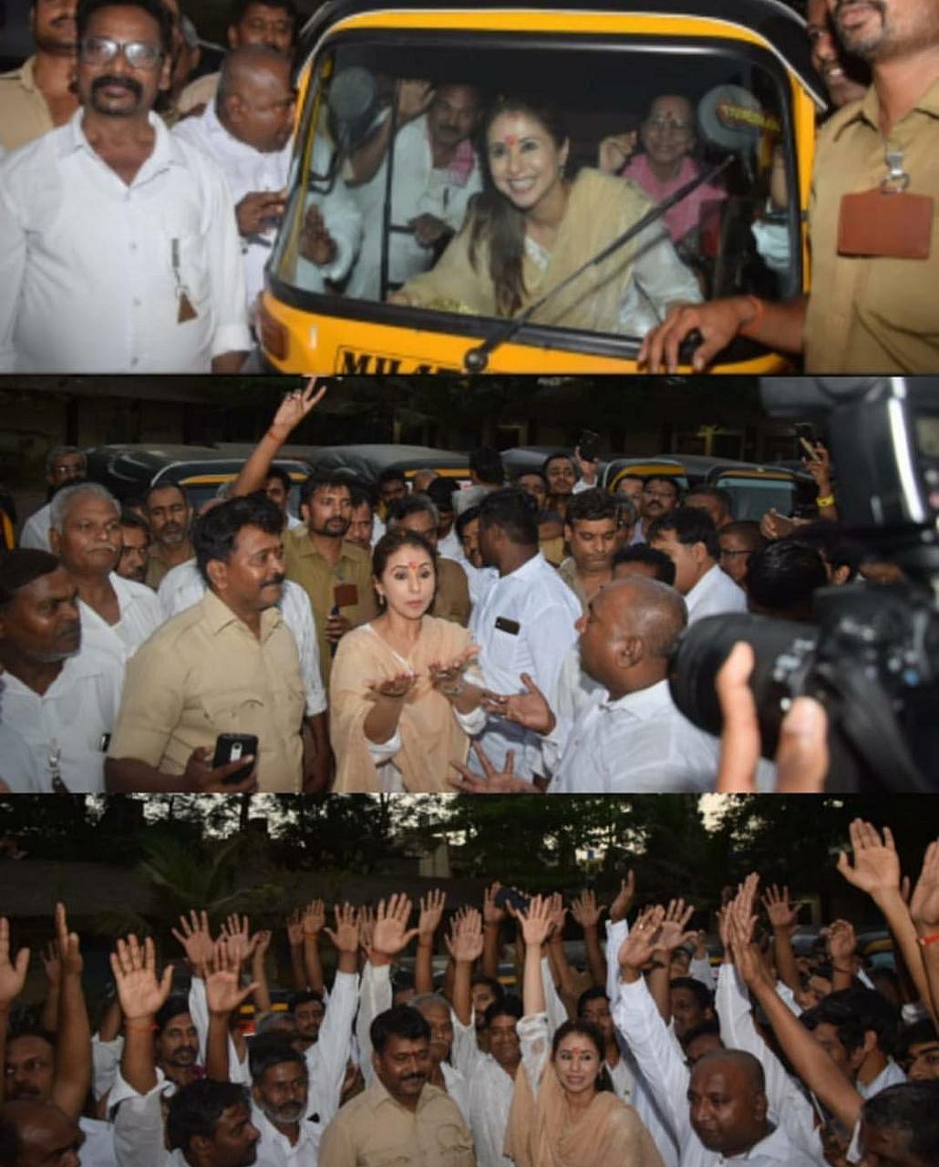 ارمیلا ماتونڈکر نے آٹو ڈرائیور بن کر مانگے ووٹ، عام لوگوں کا جیتا دل