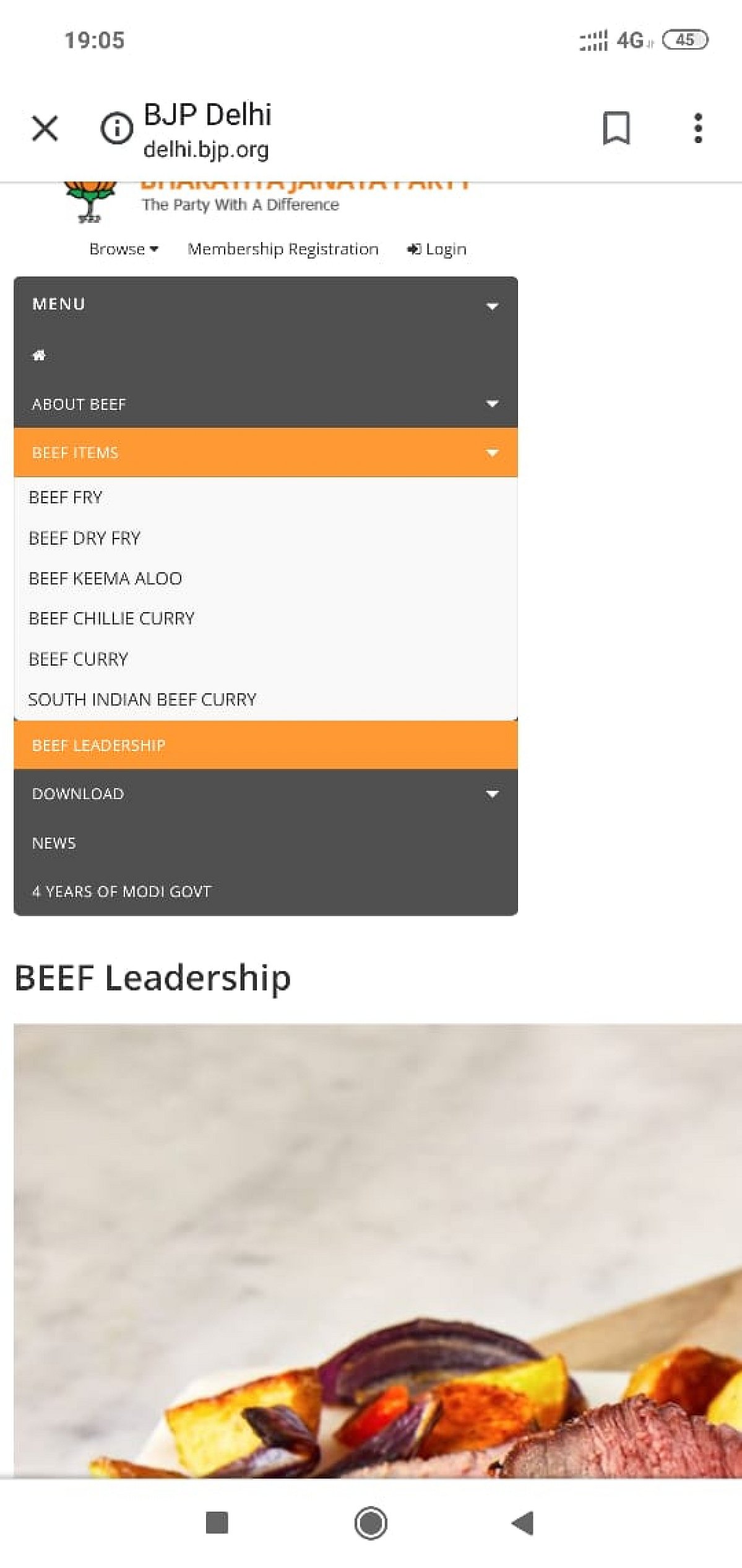 ایک طرف ہو رہی تھی نریندر مودی کی حلف بَرداری، دوسری طرف بی جے پی بن گئی ’بیف پارٹی‘