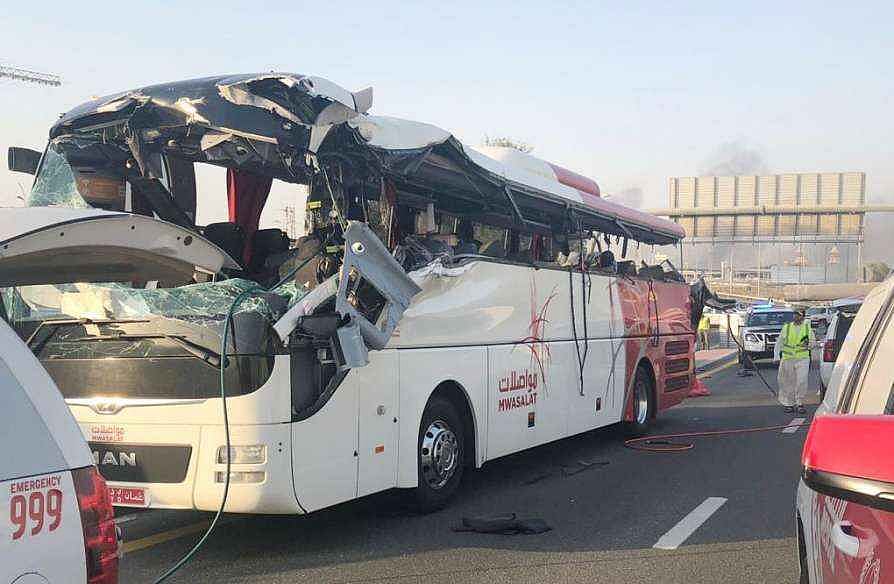 دبئی بس حادثہ : 17 ہلاک شدگان میں سے 12 کے ہندوستانی ہونے کی تصدیق