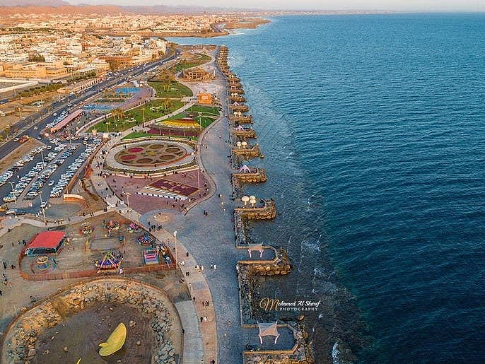  سعودی عرب کے ساحلی شہرضباء کا مسحور کن فضائی منظر