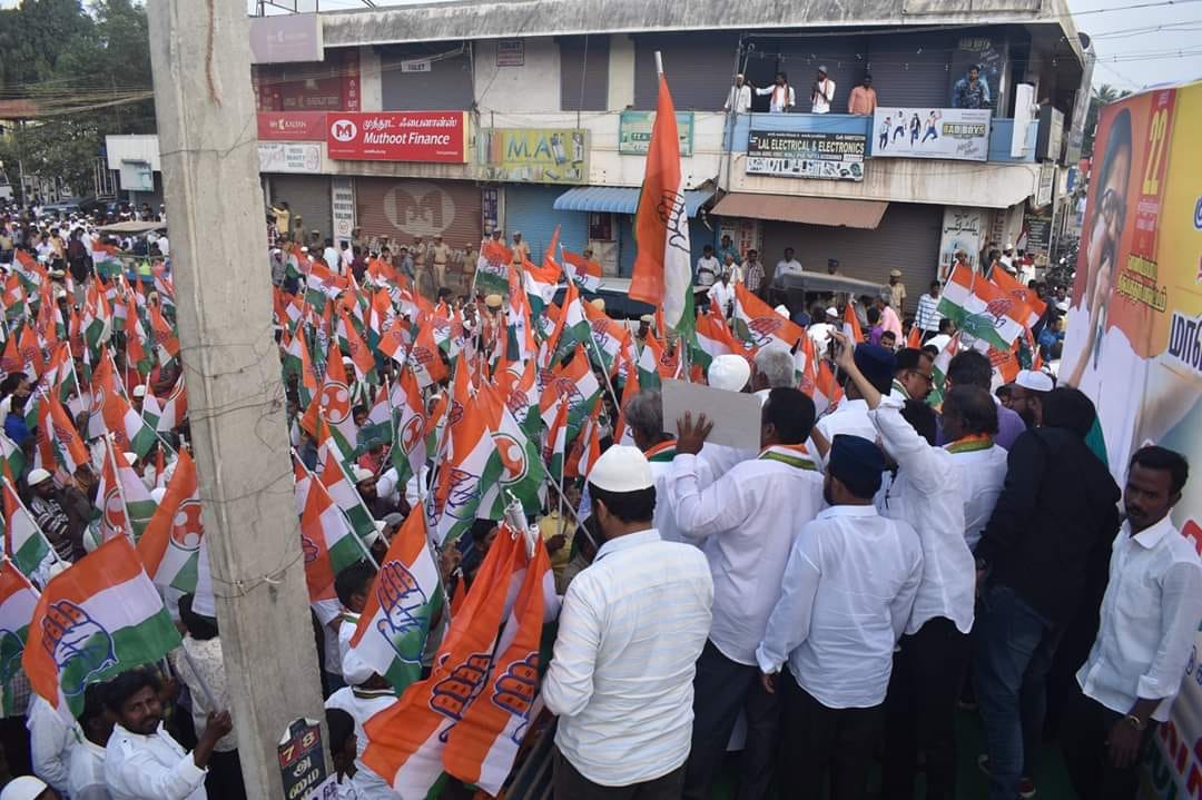 تمل ناڈو کانگریس کمیٹی اقلیتی شعبہ سی اے اے اور این آر سی کے خلاف سراپا احتجاج