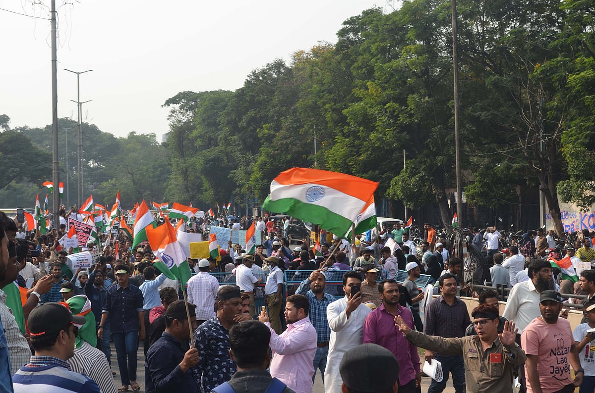 حیدرآباد: شہریت ترمیمی قانون اور این آر سی کے خلاف ’ملین مارچ‘، انسانی سروں کا سمندر