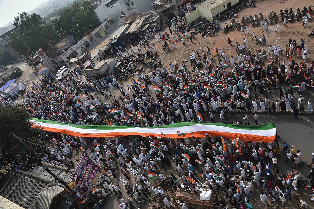 سی اے اے کے خلاف حیدرآباد میں بڑے پیمانہ پر ترنگا ریلی، لاکھوں افراد کی شرکت