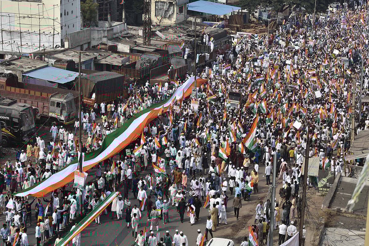 سی اے اے کے خلاف حیدرآباد میں بڑے پیمانہ پر ترنگا ریلی، لاکھوں افراد کی شرکت