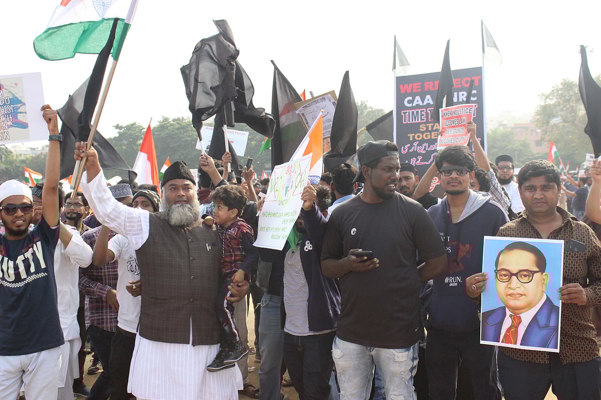 حیدرآباد: شہریت ترمیمی قانون اور این آر سی کے خلاف ’ملین مارچ‘، انسانی سروں کا سمندر