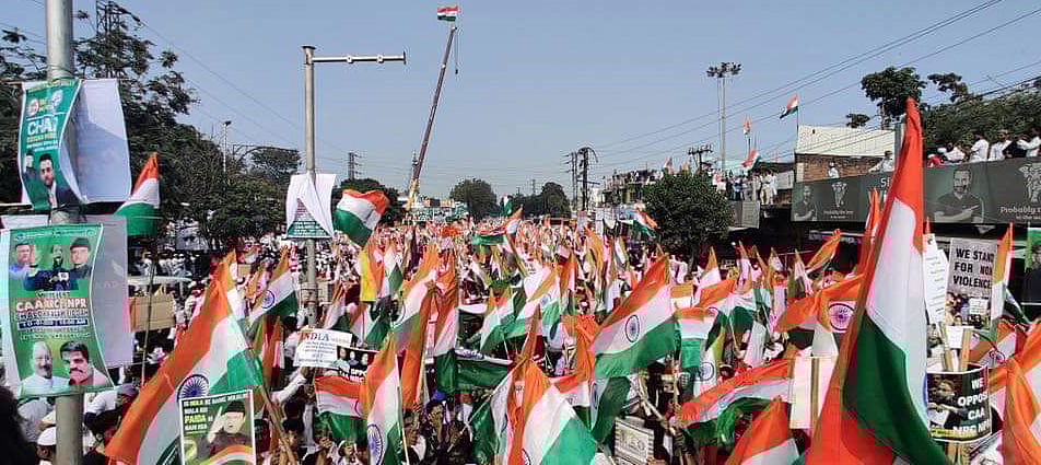 سی اے اے کے خلاف حیدرآباد میں بڑے پیمانہ پر ترنگا ریلی، لاکھوں افراد کی شرکت