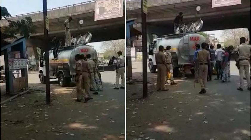 لاک ڈاؤن: دودھ کے ٹینکر میں چھپ کر گاؤں جا رہے مزدور پولس حراست میں