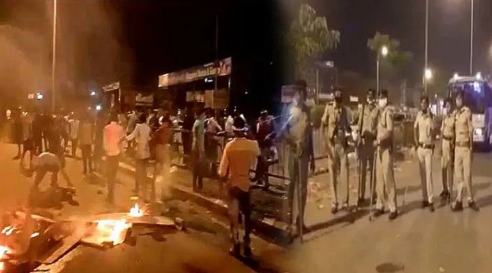 لاک ڈاؤن میں گھر واپسی کی راہ دیکھ رہے مزدوروں کا پھوٹا غصہ، کئی گاڑیاں نذر آتش